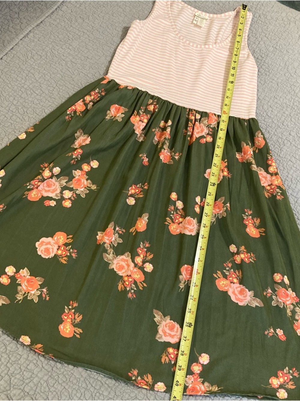 Matilda Jane Pink Striped Top with Olive Floral Midi Dress - Picture 11 of 11